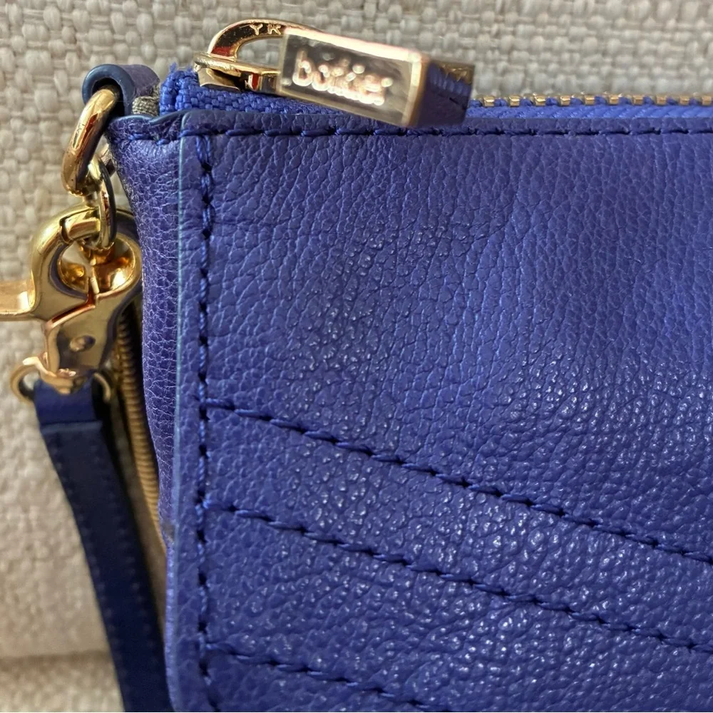 Botkier EUC Trigger Envelope Royal Blue Leather Crossbody Bag with Gold Accents - Picture 5 of 14